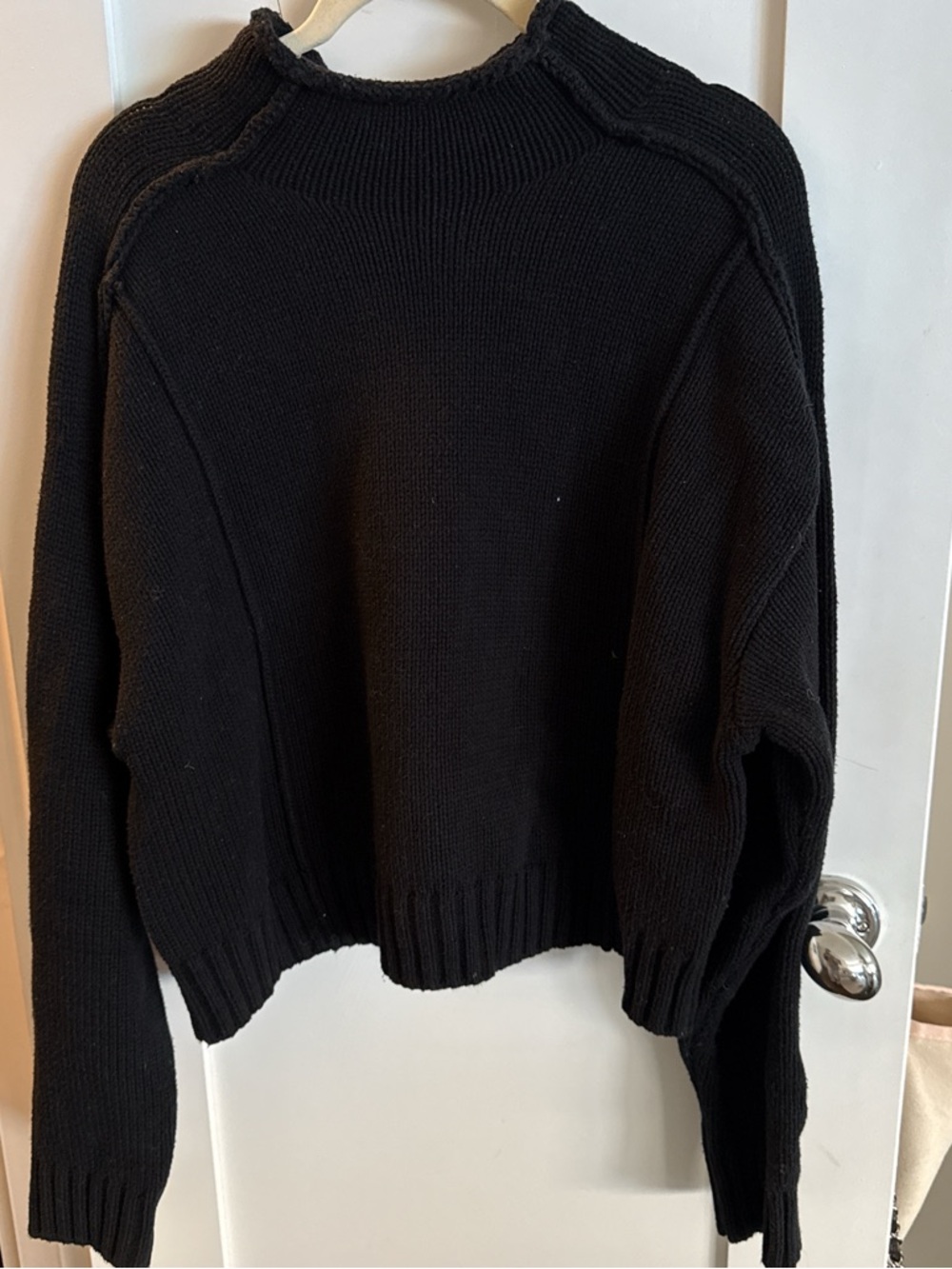 Zara Black Crewneck Knit Pullover